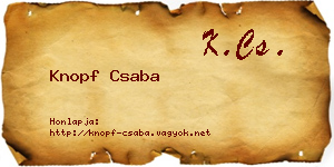 Knopf Csaba névjegykártya
