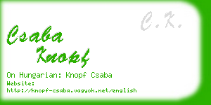 csaba knopf business card
